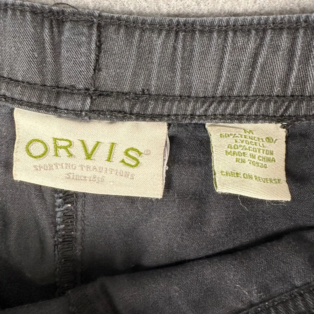 Orvis Sporting Traditions Mens Black Tencel Cotton Drawstring Casual Pants M